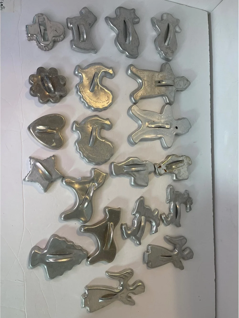 Vintage Aluminum Cookie Cutters Lot of 20 Holiday Christmas Shapes with Handles